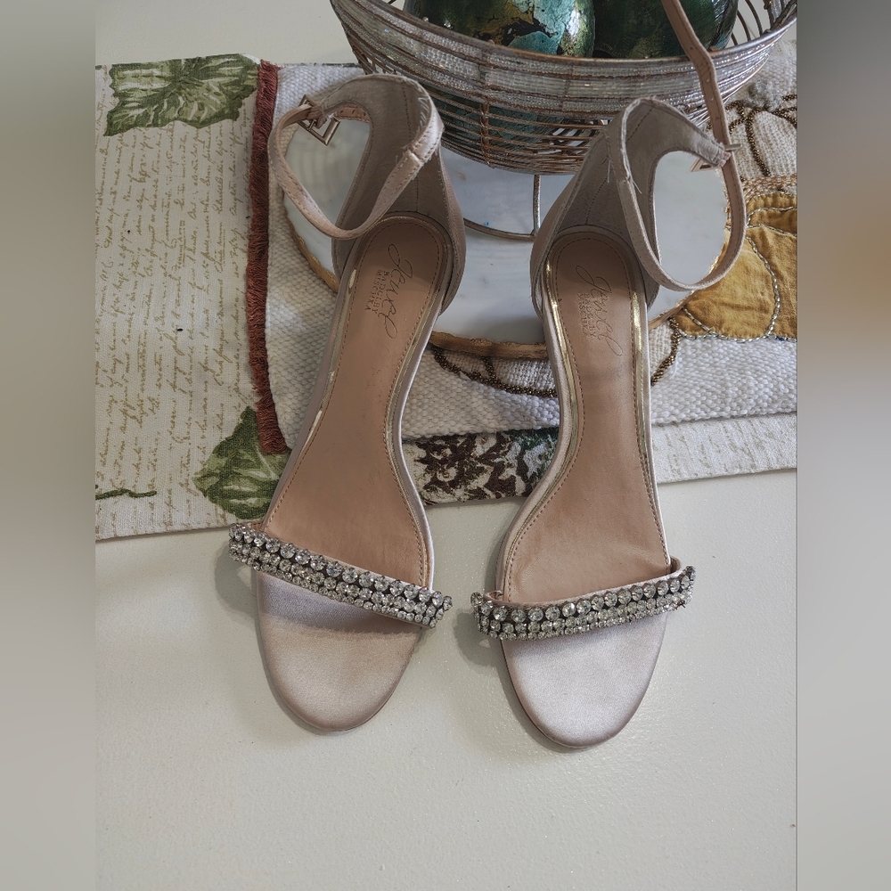 Jewel Badgley Mischka Lora Low Wedge Sandals